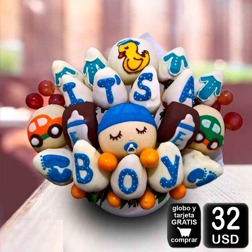 arreglo frutal Baby Boy personalizado para cualquier ocasion