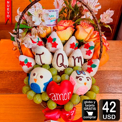 arreglo frutal Birdie personalizado para cualquier ocasion