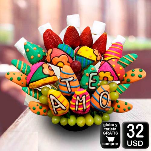 arreglo frutal Britto para demostrar amor