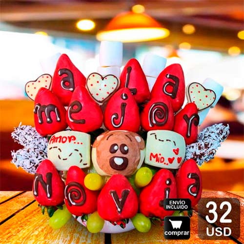 arreglo frutal Enamorados para demostrar amor