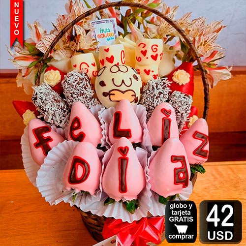 arreglo frutal Happy Cow para desear un hermoso dìa