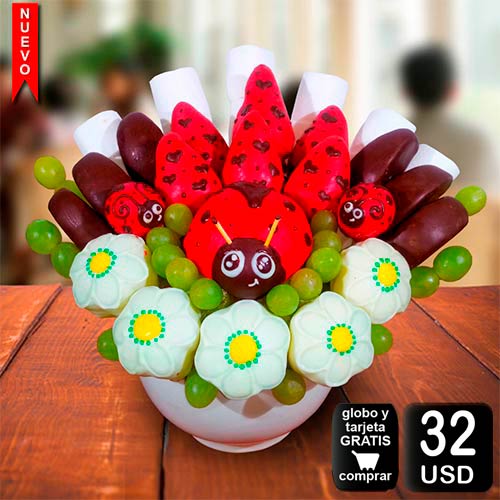 arreglo frutal Ladybug