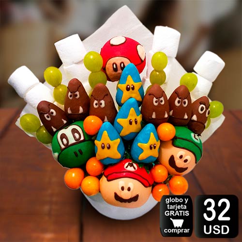 arreglo frutal Mario personalizado para cualquier ocasion
