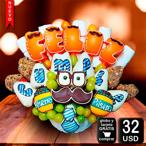 arreglo frutal men para hombres cumpleaños