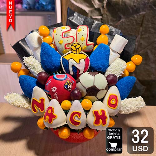 arreglo frutal nacho para sus hinchas