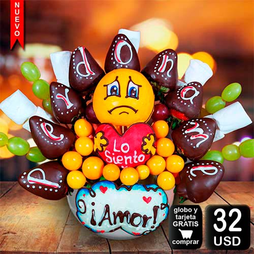 arreglo frutal perdona para demostrar amor, y pedir perdón