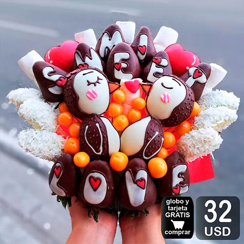 arreglo frutal pinguin