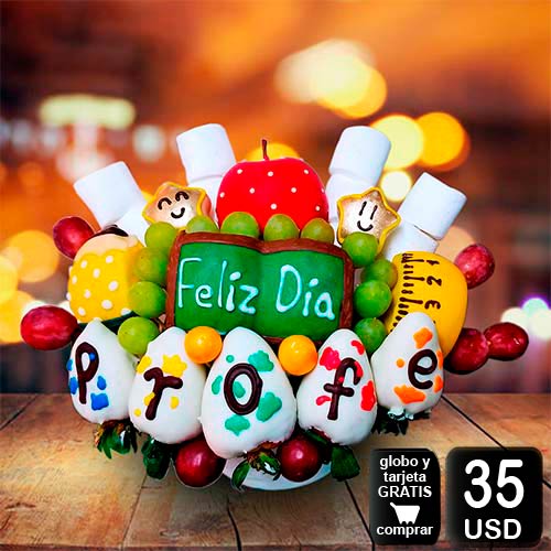 arreglo frutal dia del maestro