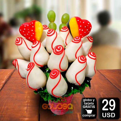 arreglo frutal Roses para demostrar amor