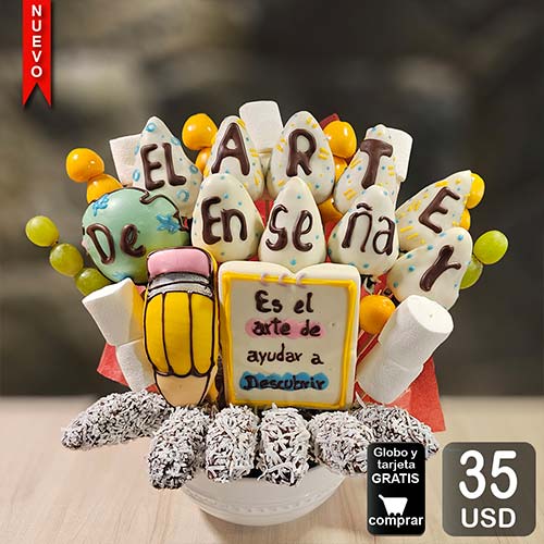 arreglo frutal dia del maestro