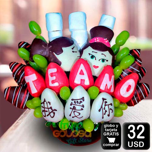 arreglo frutal wo ai ni para demostrar amor